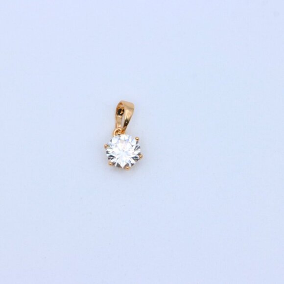 "Sparkling White Solitaire Pendant in Gold – Radiant Charm, XPPT1640 - Picture 9 of 13